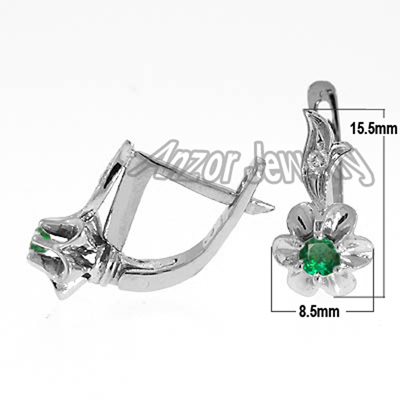 Russian style diamond earrings 585 E1308 Russian style diamond earrings 585 E1308