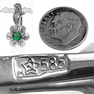 Russian style diamond earrings 585 E1308 Russian style diamond earrings 585 E1308