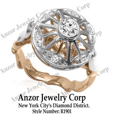 Russian Style Diamond Engagement Ring 585 R1901