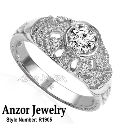 Russian Style Diamond Anniversary Ring in 14k Gold R1905