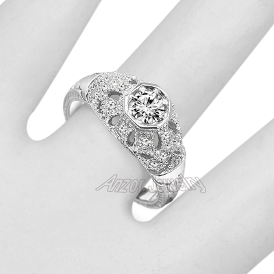 Russian Style Diamond Anniversary Ring in 14k Gold R1905