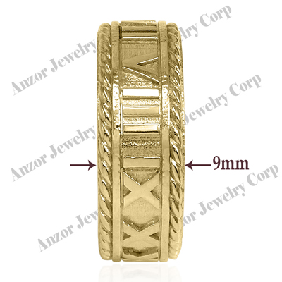 Men's 14k Yellow Gold Roman Design Ring R1904 Men's 14k Yellow Gold Roman Design Ring R1904