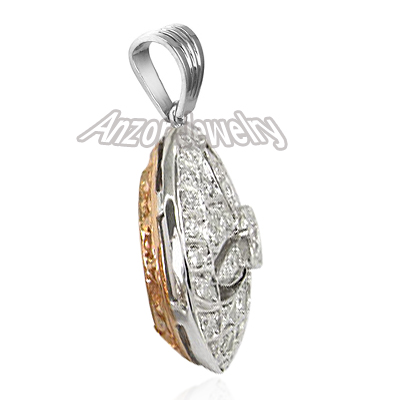 Russian Style Diamond Pendant 585 14k Gold #P925 Russian Style Diamond Pendant 585 14k Gold #P925