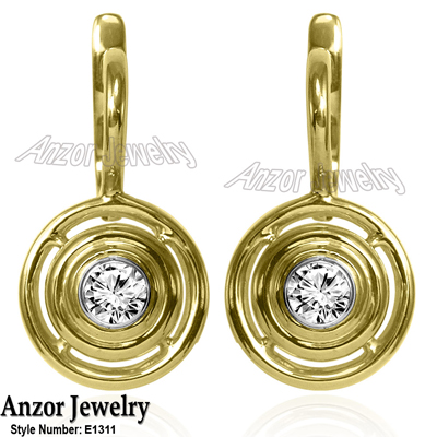 Russian Style Diamond Earrings in 18K Gold E1311 Russian Style Diamond Earrings in 18K Gold E1311