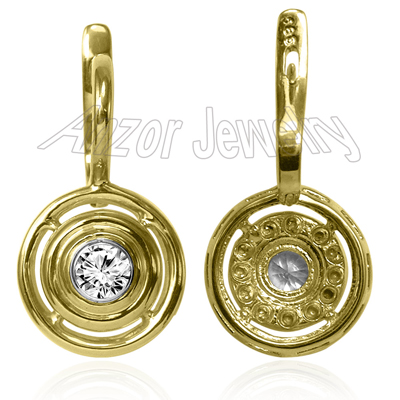 Russian Style Diamond Earrings in 18K Gold E1311 Russian Style Diamond Earrings in 18K Gold E1311