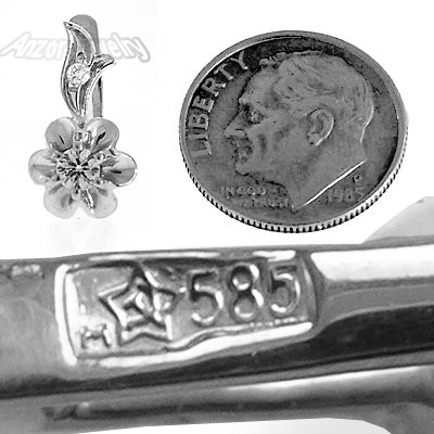 Russian style diamond earrings 14K Gold  #E1310