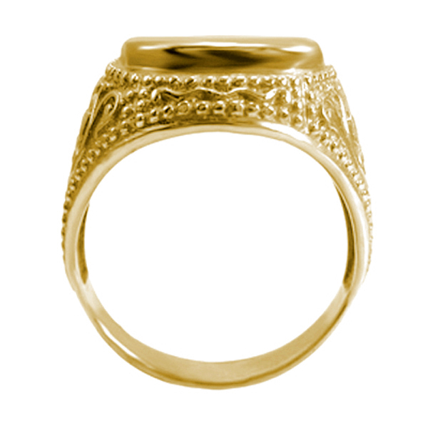 Men's 14k Solid Yellow Gold Signet Engravable Ring R1978