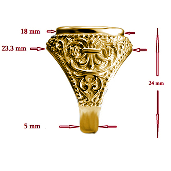 Men's 14k Solid Yellow Gold Signet Engravable Ring R1978