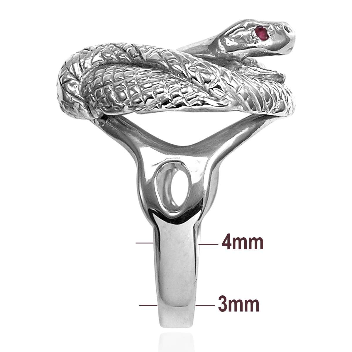 Men's Snake Serpent Ruby Ring in 14k Gold R1958