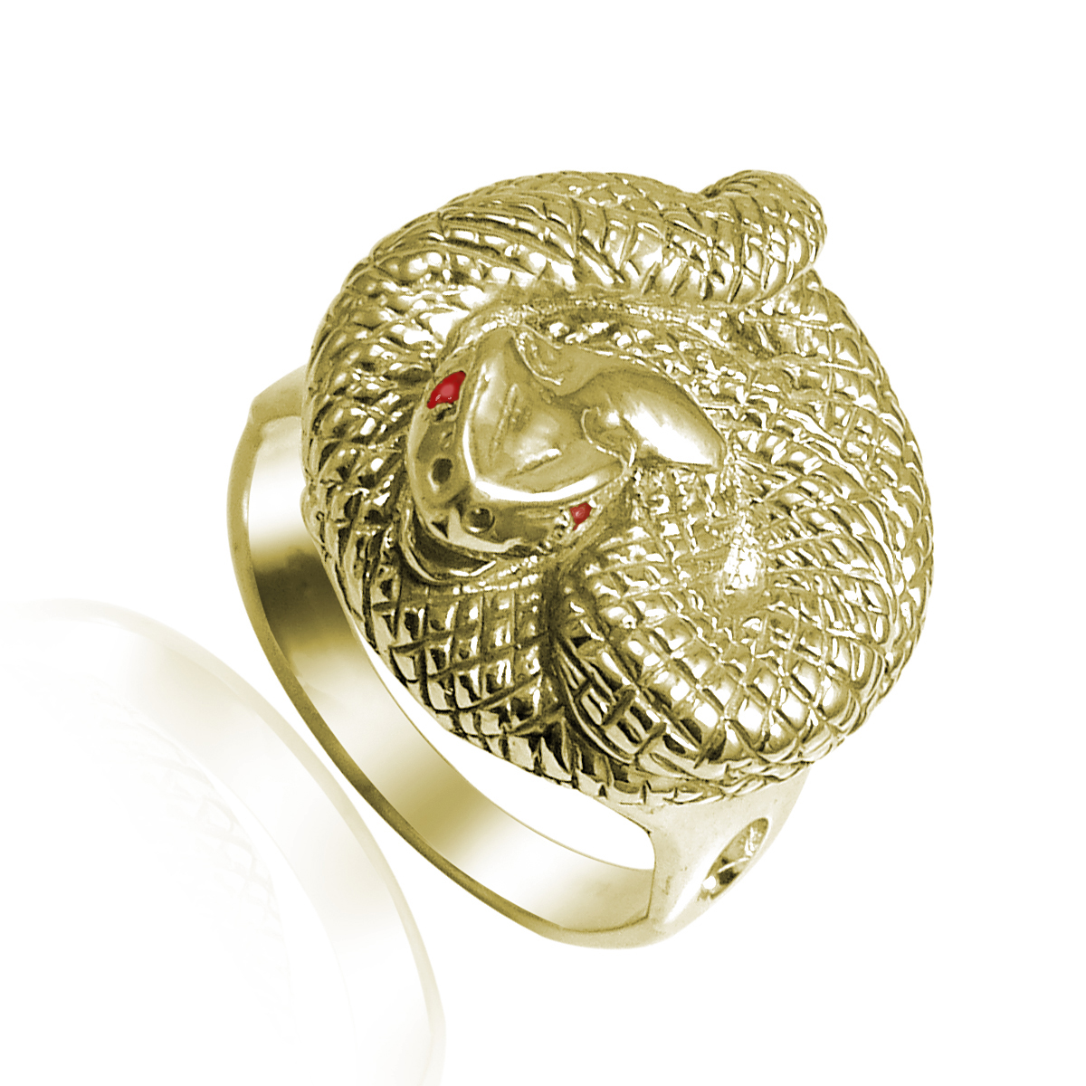 14k yellow gold Twisted Serpent Ruby Ring #R1969