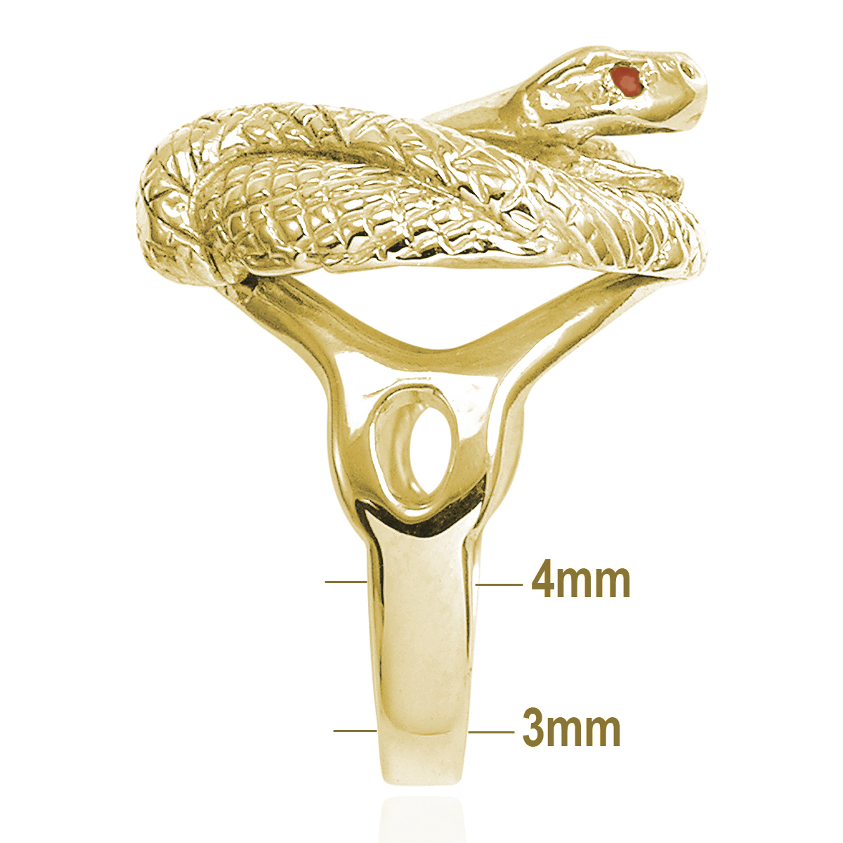 14k yellow gold Twisted Serpent Ruby Ring #R1969