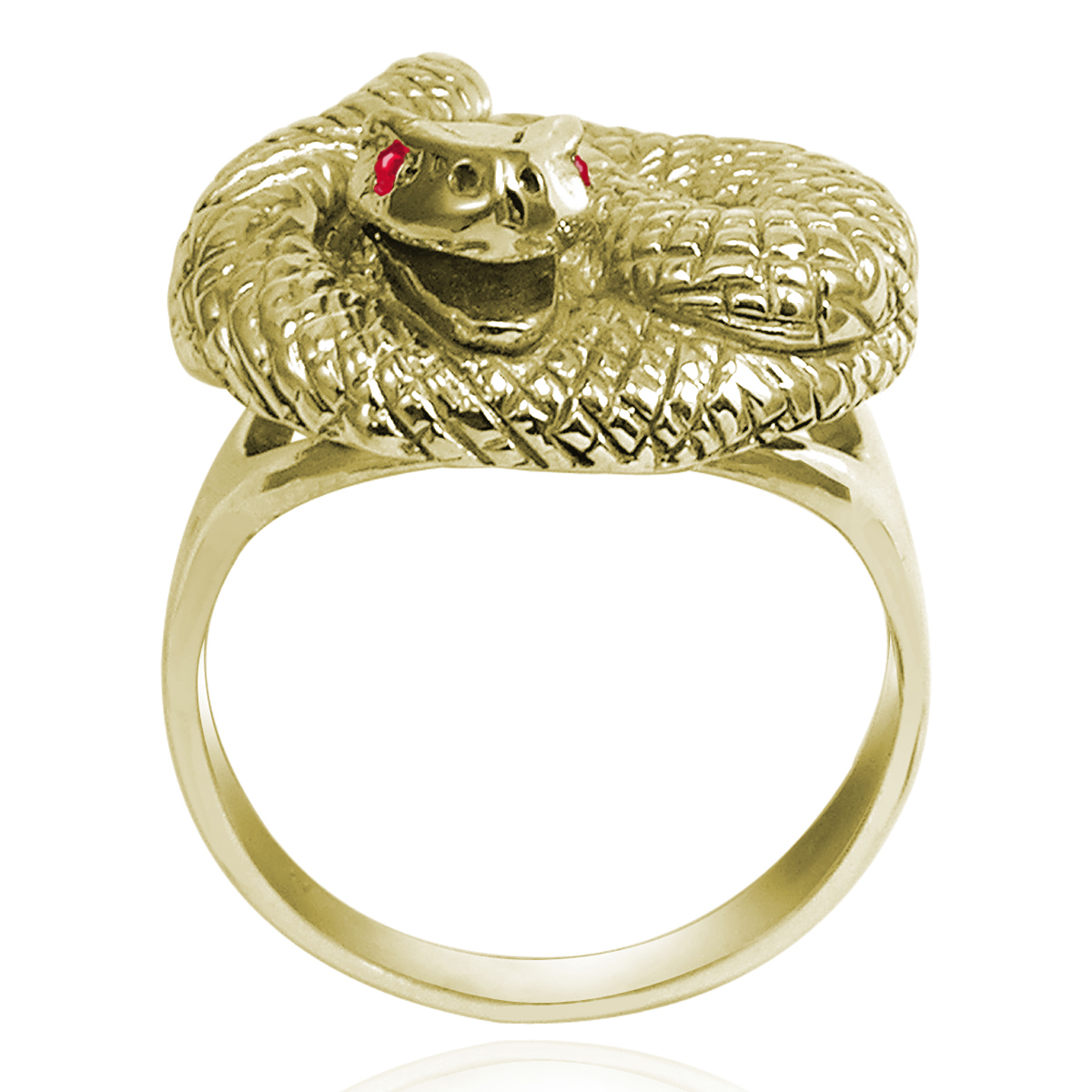 14k yellow gold Twisted Serpent Ruby Ring #R1969