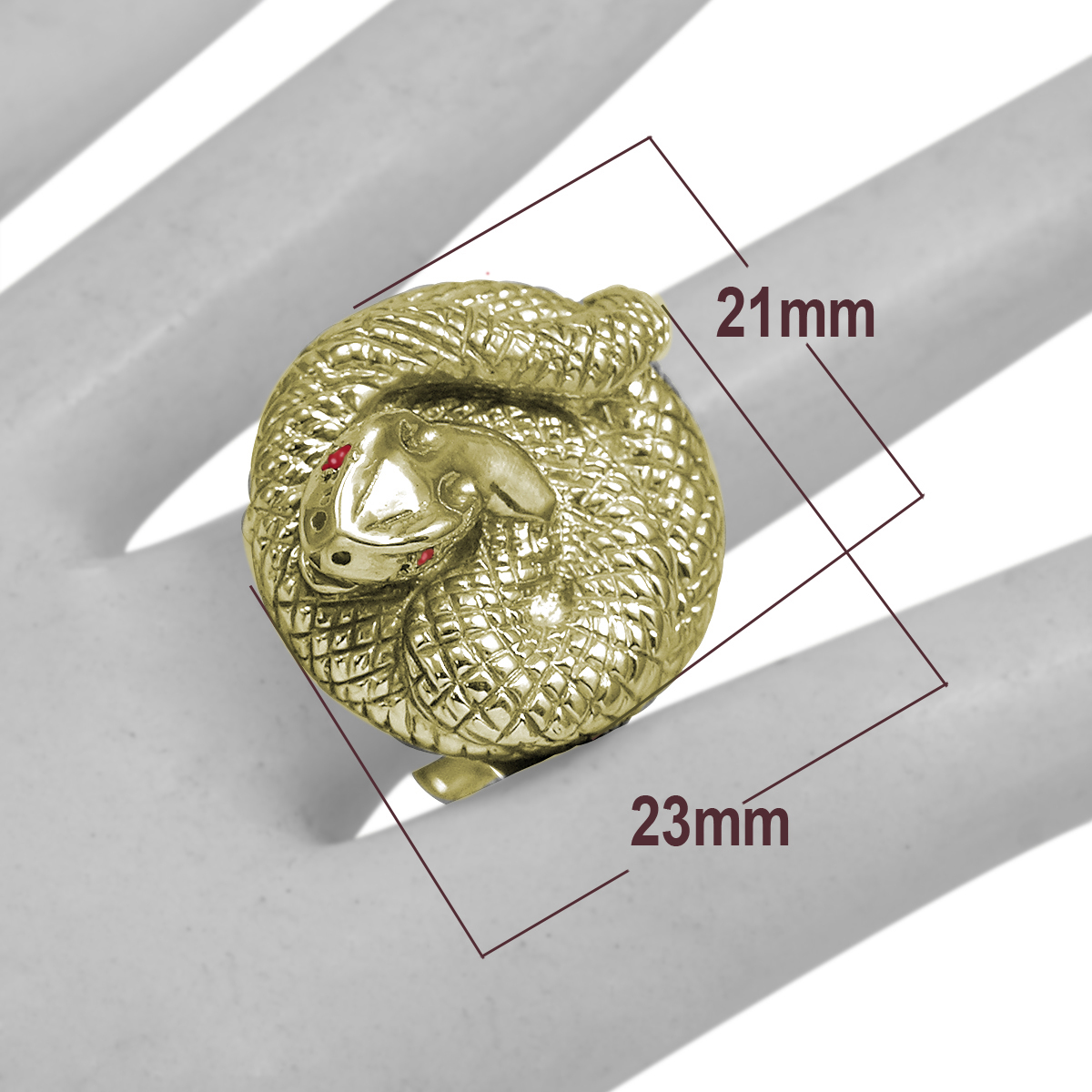 14k yellow gold Twisted Serpent Ruby Ring #R1969