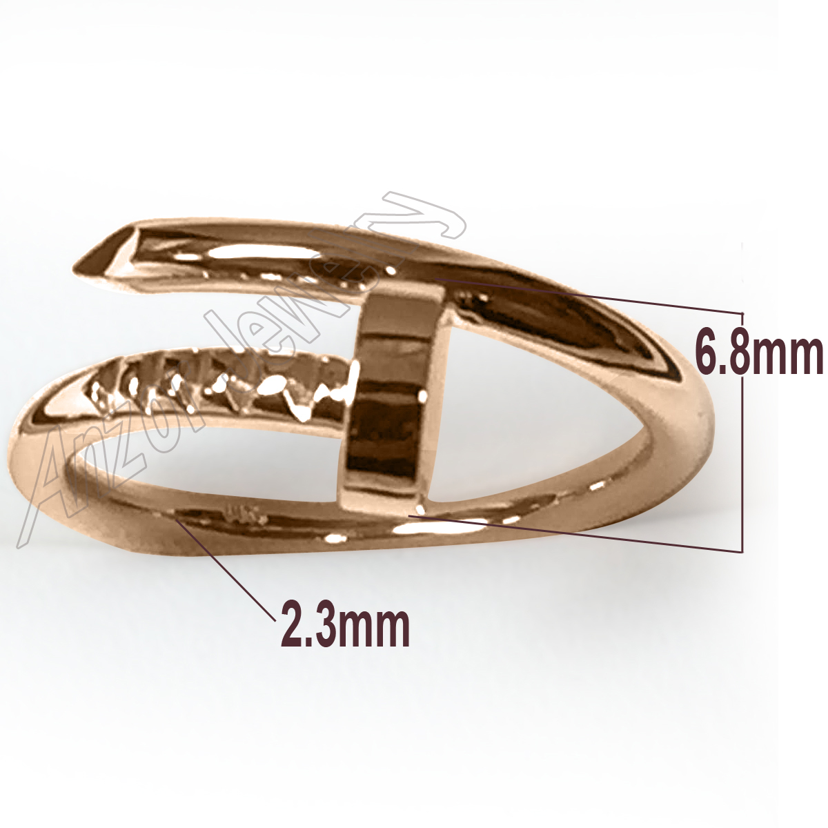 18k Solid Gold Swirl Nail Ring R1963 18k Solid Gold Swirl Nail Ring R1963