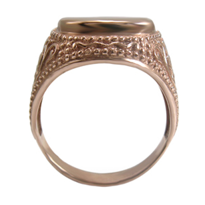Men's 14k Rose Gold Signet Engravable Ring R1973