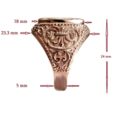 Men's 14k Rose Gold Signet Engravable Ring R1973