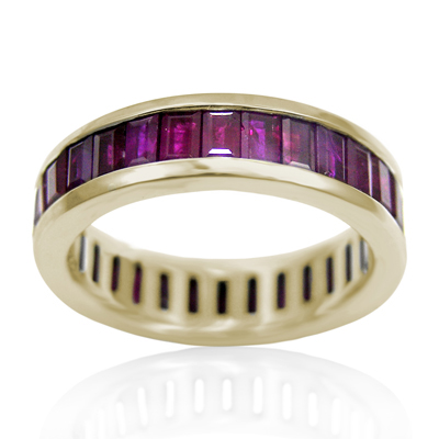 14k Yellow Gold Channel set Ruby  Eternity R1975