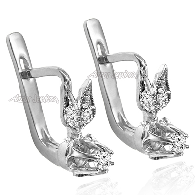 Russian Style Diamond Earrings in 14k 585 #E1313