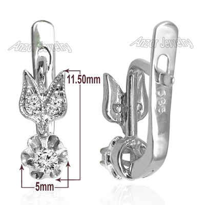 Russian Style Diamond Earrings in 14k 585 #E1313