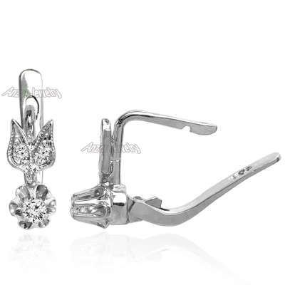 Russian Style Diamond Earrings in 14k 585 #E1313