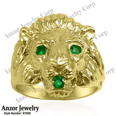 Amazon.com: Mens Lion Head Ring 10K Yellow Gold Lion Face Ring : Clothing,  Shoes & Jewelry