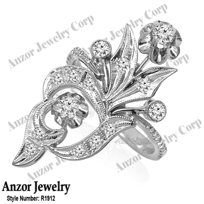 Russian Style 14k White Gold Diamond Ring G SI1 #R1912 Russian Style 14k White Gold Diamond Ring G SI1 #R1912