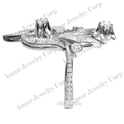 Russian Style 14k White Gold Diamond Ring G SI1 #R1912 Russian Style 14k White Gold Diamond Ring G SI1 #R1912