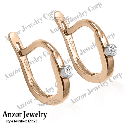 for girl Diamond Earrings 14k Gold E1323