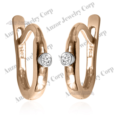 for girl Diamond Earrings 14k Gold E1323