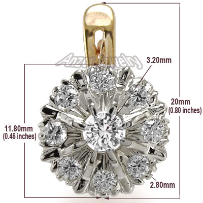 14k Rose Gold Topaz Russian Style Malinka Earrings  #E1341 