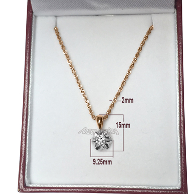 Russian Style Diamond Pendant with 14k Rope Chain P931