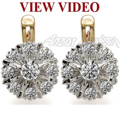 14k Lab Grown Daimond Earring Russian Style 585