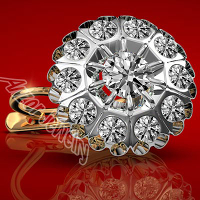 14k Gold Lab Grown Diamond Malinka Earrings 585