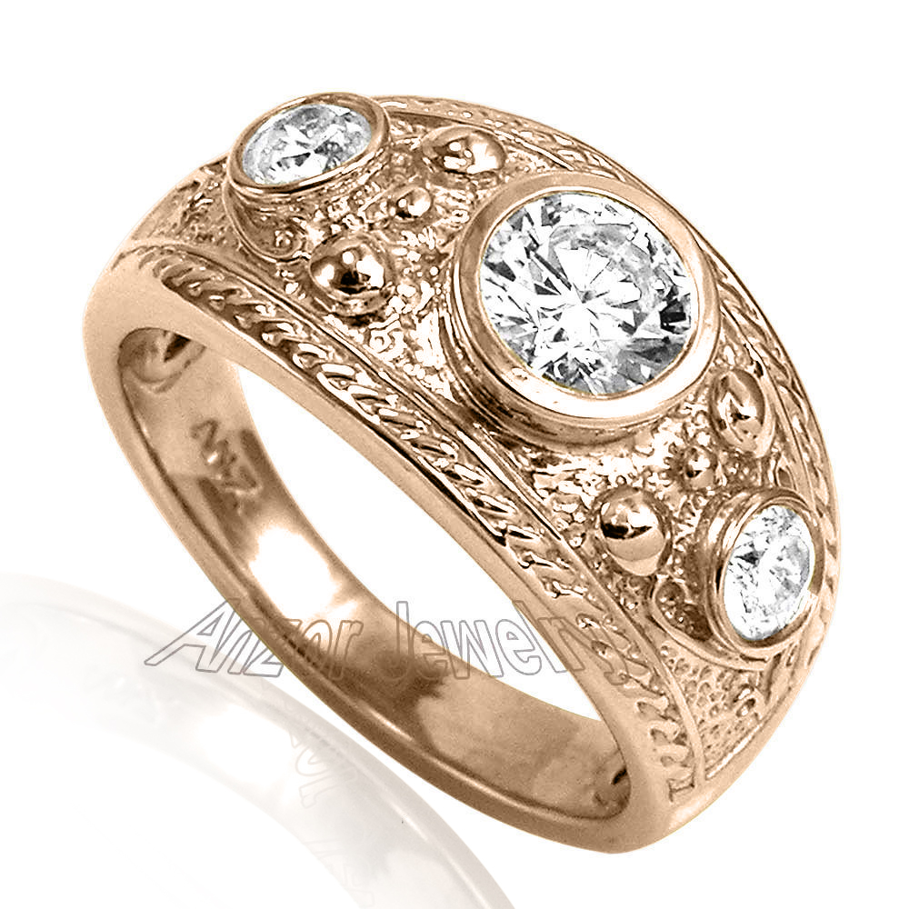 Etruscan Byzantine Style Men's  Diamond Ring 18K Rose gold #R1998 Etruscan Byzantine Style Men's  Diamond Ring 18K Rose gold #R1998