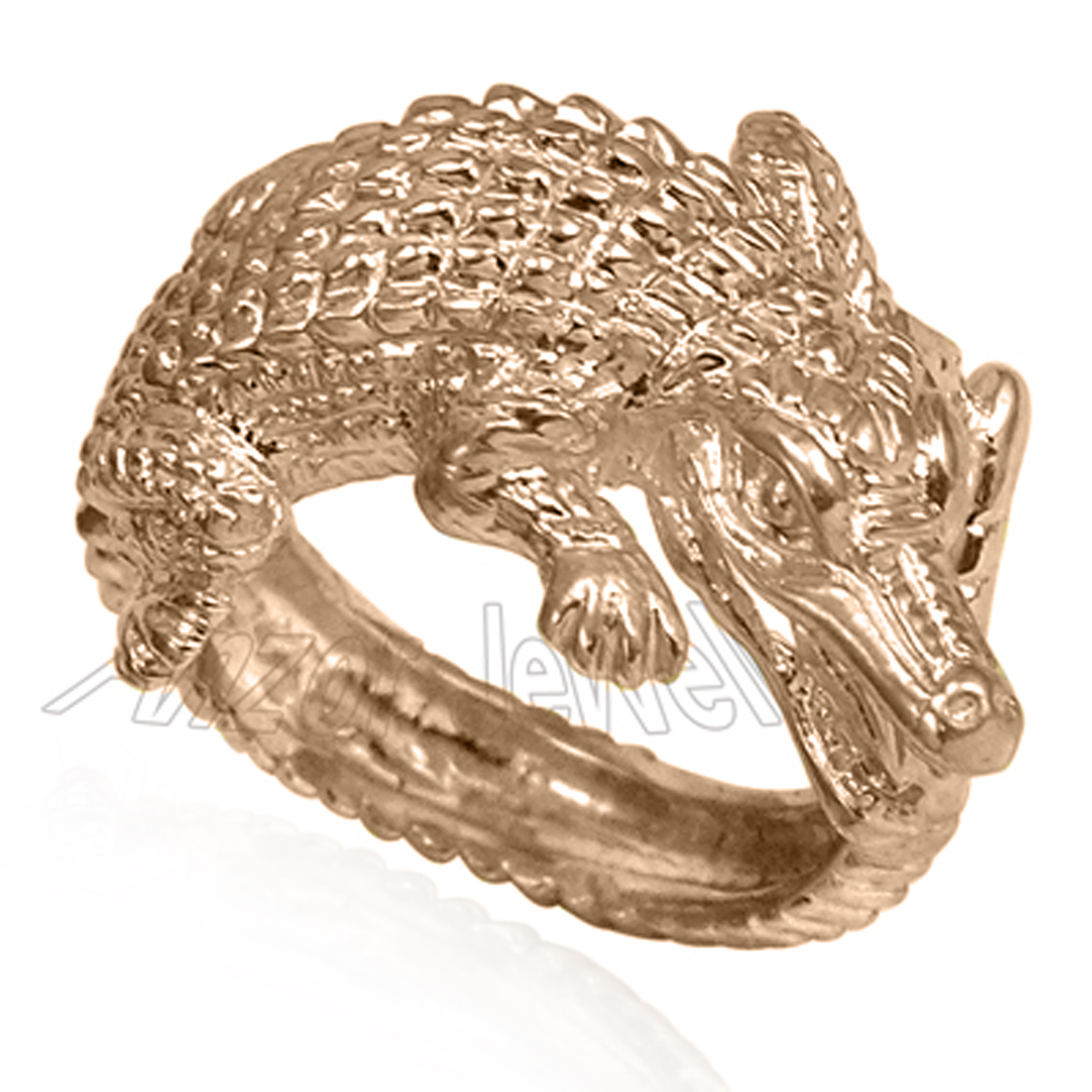 14k Solid Rose Gold Crocodile Ring for Men's and Women's #R2003