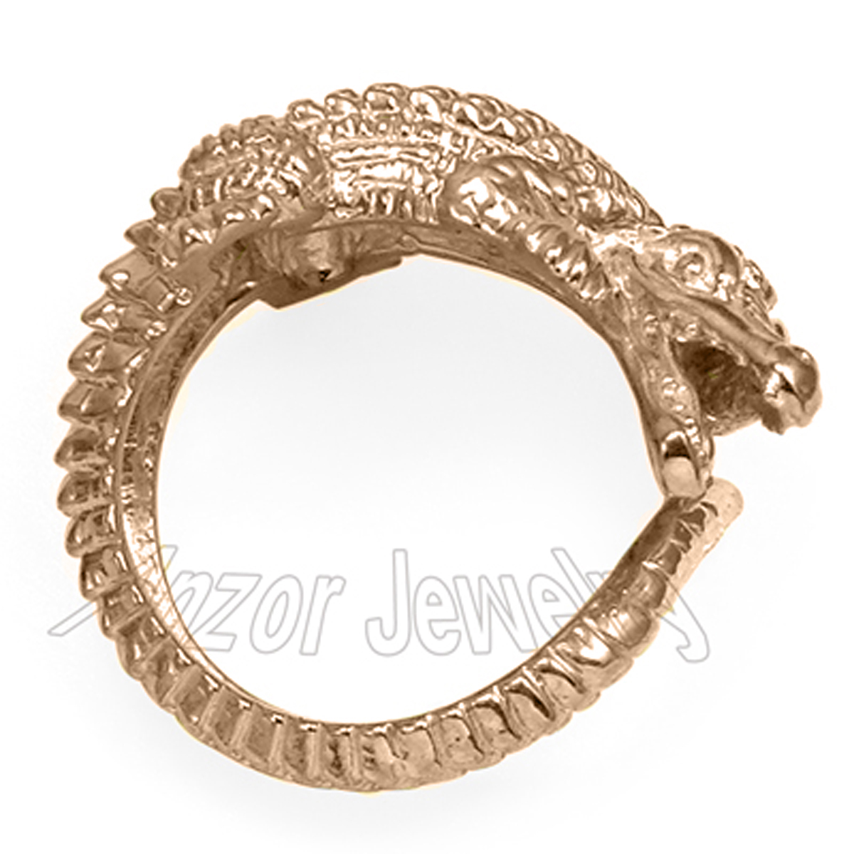 14k Solid Rose Gold Crocodile Ring for Men's and Women's #R2003