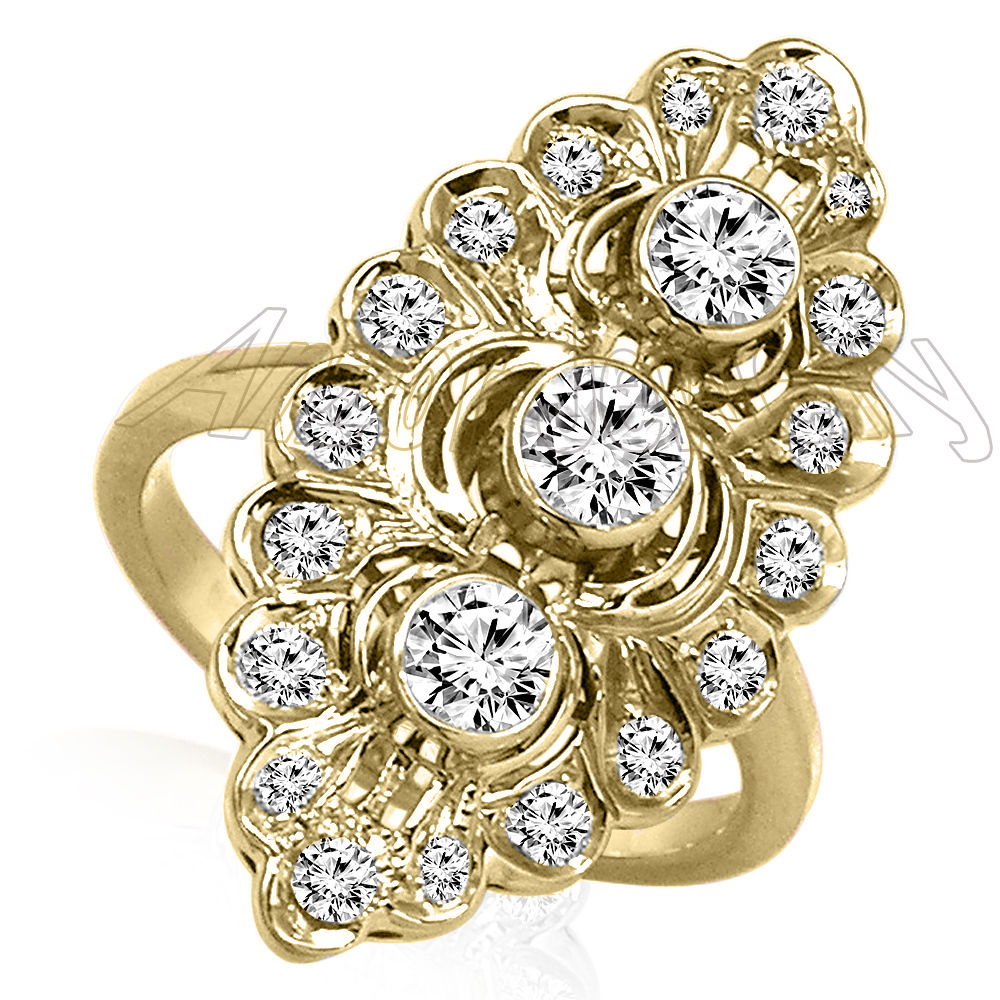 Russian Style Diamond Marquise Shape Ring in 14k Solid Yellow Gold #R2017 Russian Style Diamond Marquise Shape Ring in 14k Solid Yellow Gold #R2017