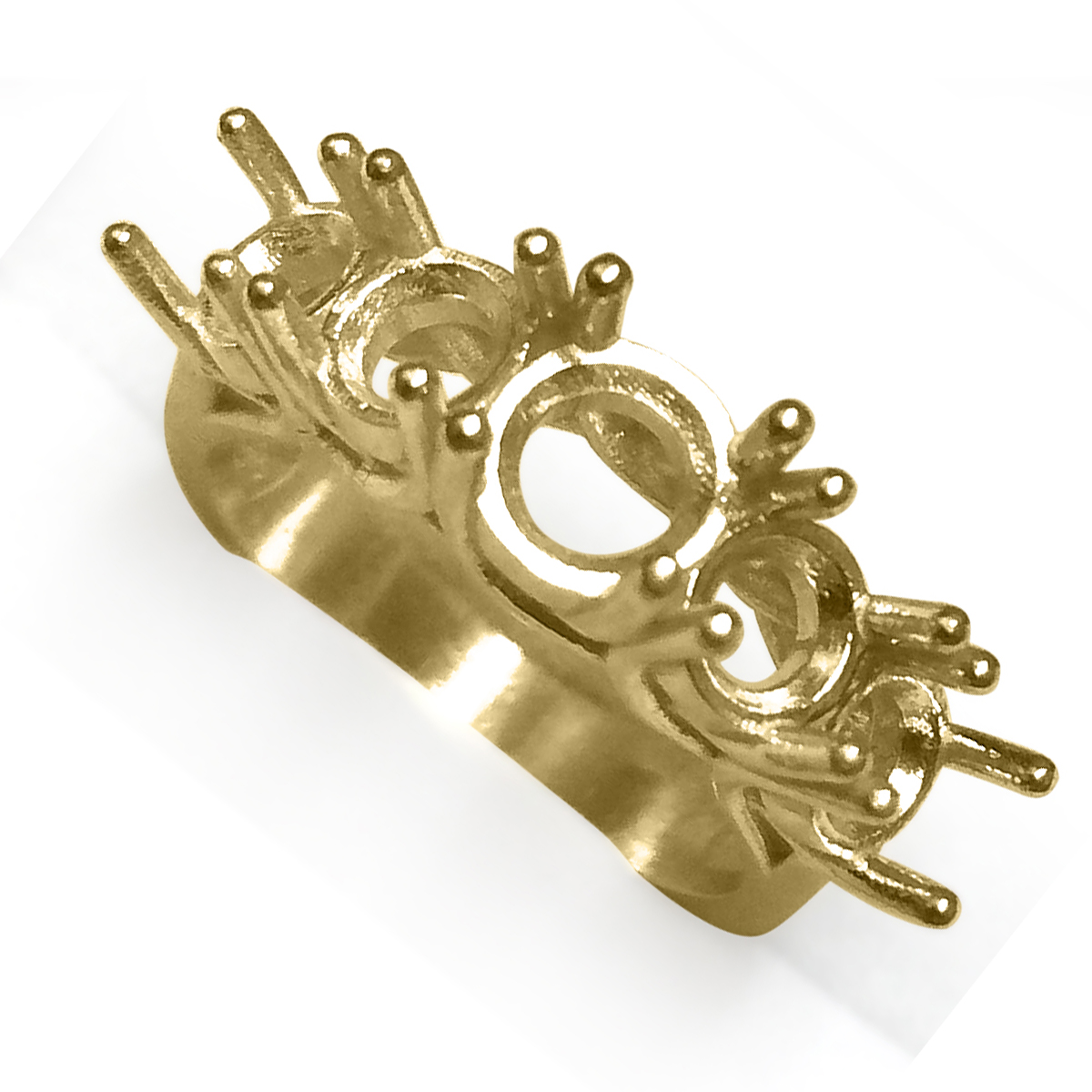 14k Solid Yellow Gold Five Stone Band Setting Ring #R2020