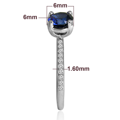 18k Gold Genuine Ceylon Sapphire Diamond Engagement Ring #R2024