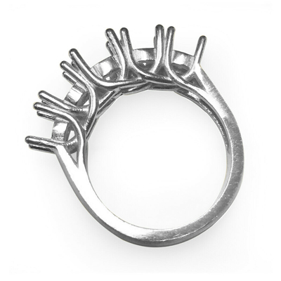 Platinum Five Stone Band Setting Ring  #R2032