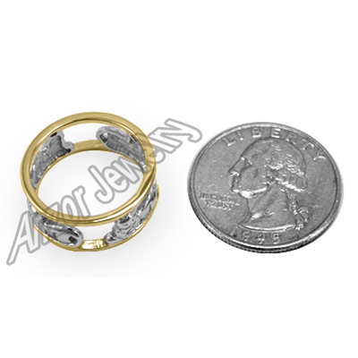 14k Solid Yellow and White Gold Siamese Cat Ring #R2035 14k Solid Yellow and White Gold Siamese Cat Ring #R2035