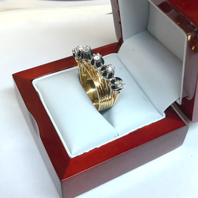 Style 14k Yellow & White Gold Diamond Ring