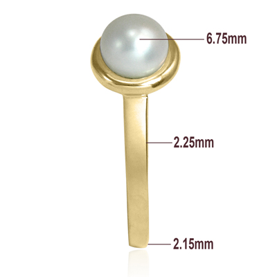 14k Solid Yellow Gold Freshwater Pearl Ring #R2052