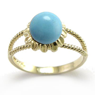 14k Solid Yellow Gold Genuine Turquoise Ring 2.80 gr 14k Solid Yellow Gold Genuine Turquoise Ring 2.80 gr