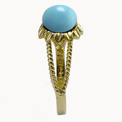 14k Solid Yellow Gold Genuine Turquoise Ring 2.80 gr 14k Solid Yellow Gold Genuine Turquoise Ring 2.80 gr