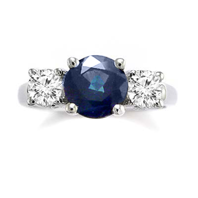Ceylon Sapphire and Diamond Ring in 14k Gold