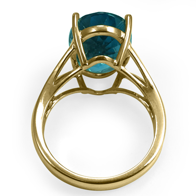 14K Solid Yellow Gold Oval Cut Genuine Blue Topaz Ring R2065 14K Solid Yellow Gold Oval Cut Genuine Blue Topaz Ring R2065