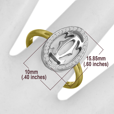 14K Solid Yellow and White Gold Handmade Design Genuine Diamond Ring #R2073