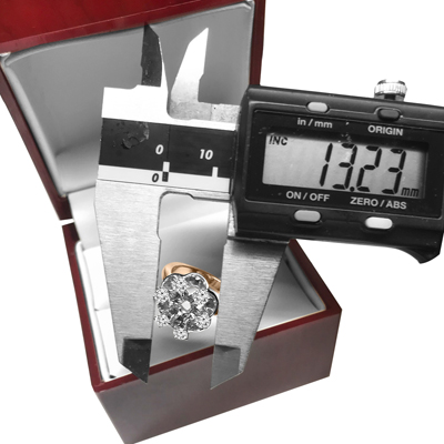 14k Solid Rose and White Gold Diamond Semi-Mount Flower Ring