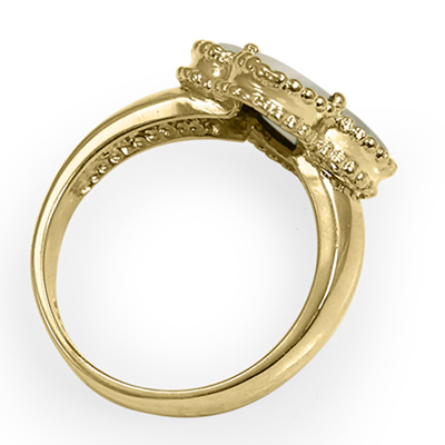 14k Solid Yellow Gold Genuine Mother of Pearl  Ring